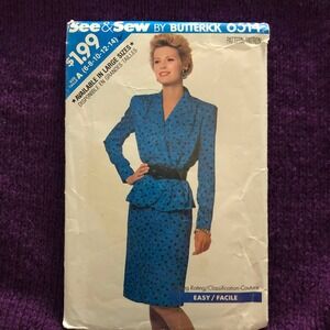 Butterick Sewing pattern 6514 Womens suit Blazer skirt  sz 6-14